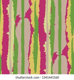 Grunge Background with Stripes. Painted Lines. Texture with Vertical Dry Brush Strokes. Scribbled Grunge Pattern for Linen, Fabric, Textile. Trendy Vector Background
