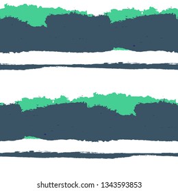 Grunge Background with Stripes. Painted Lines. Texture with Horizontal Dry Brush Strokes. Scribbled Grunge Motif for Cloth, Swimwear, Textile. Retro Vector Background with Stripes