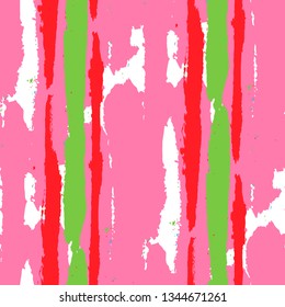 Grunge Background with Stripes. Painted Lines. Texture with Vertical Brush Strokes. Scribbled Grunge Rapport for Sportswear, Paper, Cloth. Trendy Vector Background