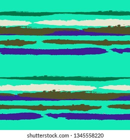 Grunge Background with Stripes. Painted Lines. Texture with Horizontal Dry Brush Strokes. Scribbled Grunge Pattern for Linen, Fabric, Textile. Rustic Vector Background with Stripes