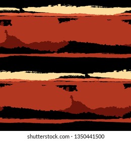 Grunge Background with Stripes. Painted Lines. Texture with Horizontal Brush Strokes. Scribbled Grunge Pattern for Cloth, Fabric, Textile. Trendy Vector Background