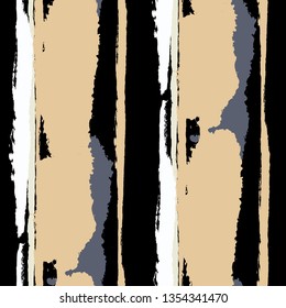 Grunge Background with Stripes. Painted Lines. Texture with Vertical Dry Brush Strokes. Scribbled Grunge Pattern for Linen, Fabric, Textile. Retro Vector Background with Stripes