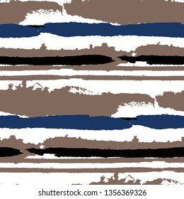 Grunge Background with Stripes. Painted Lines. Texture with Horizontal Dry Brush Strokes. Scribbled Grunge Rapport for Linen, Fabric, Textile. Retro Vector Background