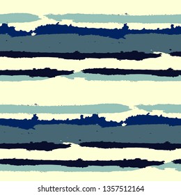Grunge Background with Stripes. Painted Lines. Texture with Horizontal Brush Strokes. Scribbled Grunge Motif for Cloth, Fabric, Textile. Trendy Vector Background