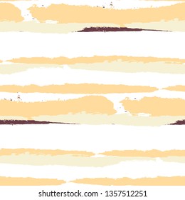 Grunge Background with Stripes. Painted Lines. Texture with Horizontal Brush Strokes. Scribbled Grunge Rapport for Cloth, Swimwear, Textile. Trendy Vector Background