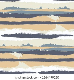 Grunge Background with Stripes. Painted Lines. Texture with Horizontal Dry Brush Strokes. Scribbled Grunge Motif for Cloth, Fabric, Textile. Trendy Vector Background