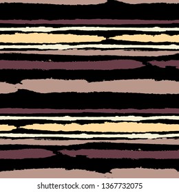 Grunge Background with Stripes. Painted Lines. Texture with Horizontal Dry Brush Strokes. Scribbled Grunge Pattern for Cloth, Swimwear, Textile. Retro Vector Background with Stripes