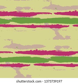 Grunge Background with Stripes. Painted Lines. Texture with Horizontal Brush Strokes. Scribbled Grunge Motif for Sportswear, Paper, Cloth. Trendy Vector Background with Stripes