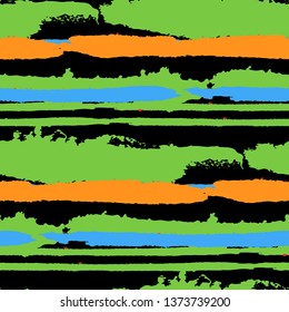 Grunge Background with Stripes. Painted Lines. Texture with Horizontal Dry Brush Strokes. Scribbled Grunge Pattern for Sportswear, Fabric, Cloth. Trendy Vector Background with Stripes