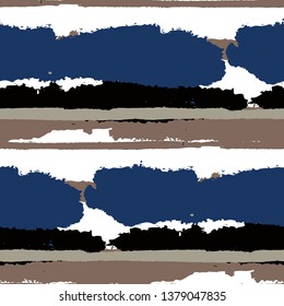 Grunge Background with Stripes. Painted Lines. Texture with Horizontal Brush Strokes. Scribbled Grunge Rapport for Linen, Fabric, Textile. Retro Vector Background with Stripes