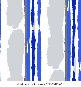 Grunge Background with Stripes. Painted Lines. Texture with Vertical Dry Brush Strokes. Scribbled Grunge Motif for Cloth, Fabric, Textile. Rustic Vector Background with Stripes