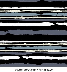 Grunge Background with Stripes. Painted Lines. Texture with Horizontal Brush Strokes. Scribbled Grunge Motif for Linen, Fabric, Wallpaper. Rustic Vector Background with Stripes