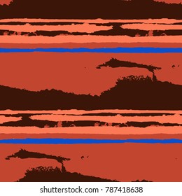 Grunge Background with Stripes. Painted Lines. Texture with Horizontal Brush Strokes. Scribbled Grunge Rapport for Sportswear, Fabric, Cloth. Retro Vector Background with Stripes