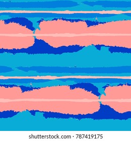 Grunge Background with Stripes. Painted Lines. Texture with Horizontal Brush Strokes. Scribbled Grunge Rapport for Linen, Fabric, Textile. Retro Vector Background