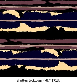 Grunge Background with Stripes. Painted Lines. Texture with Horizontal Brush Strokes. Scribbled Grunge Rapport for Cloth, Swimwear, Textile. Rustic Vector Background