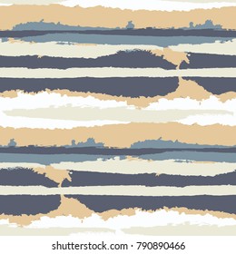 Grunge Background with Stripes. Painted Lines. Texture with Horizontal Brush Strokes. Scribbled Grunge Motif for Sportswear, Fabric, Wallpaper. Rustic Vector Background with Stripes