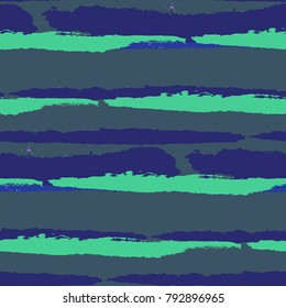 Grunge Background with Stripes. Painted Lines. Texture with Horizontal Dry Brush Strokes. Scribbled Grunge Pattern for Linen, Fabric, Textile. Trendy Vector Background with Stripes
