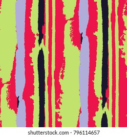 Grunge Background with Stripes. Painted Lines. Texture with Vertical Brush Strokes. Scribbled Grunge Rapport for Linen, Fabric, Textile. Trendy Vector Background with Stripes
