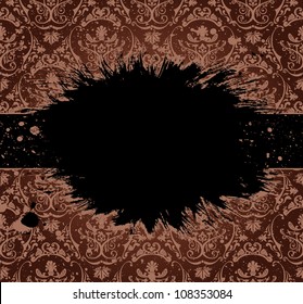 grunge background for text decor with rough brush strokes. vector illustration