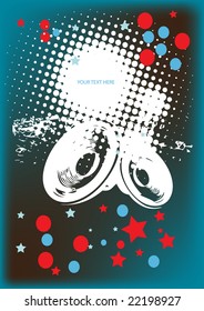 grunge background for text with loudspeakers vector