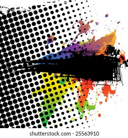 Grunge background with text space and dots