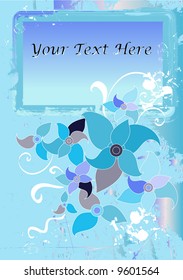 grunge background for text with spring flowers
