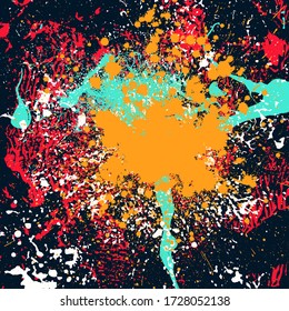 Grunge Background Texture Abstract Colorful Modern Style Splatter Scratch