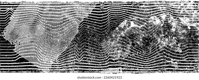 Textura de fondo gruesa. Fondo de las líneas de flujo abstracto. Forma ondulada fluida .Patrón lineal rayado . Ola de sonido musical. Ilustración del vector