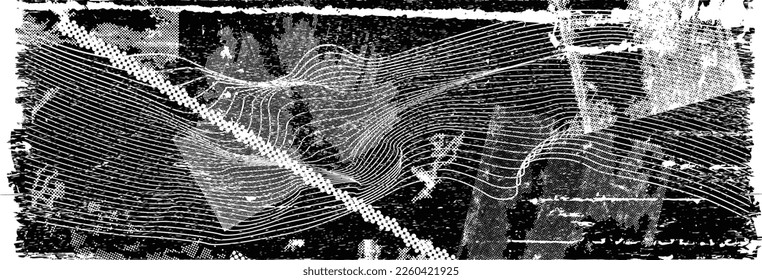 Grunge background texture . Abstract flow lines background . Fluid wavy shape .Striped linear pattern . Music sound wave . Vector illustration