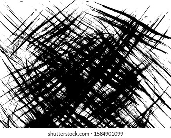 Grunge Background Texture. Rough White. Strokes Noise Texture. Vintage Lines Texture. Black White