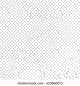 Grunge Background. Texture Vector. Dust Overlay Distress Grain, Simply Place illustration over any Object to Create grungy Effect. Dust and dirt on a transparent background. Separately grouped.