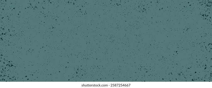 Grunge background with a textured, speckled design. The background is teal, creating a rustic and artistic teal background effect. Minimal grainy speckled texture background vector