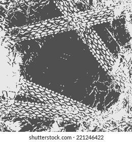 Grunge background with tire tracks