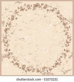 Grunge background with tropical butterflies Beautiful abstract vector illustration.