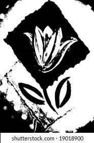 grunge background with tulip