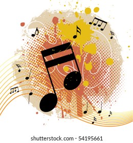 grunge background with tunes