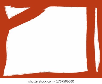 Grunge background with uneven border drawn with a brush. Sketch, paint, ink. Vector illustration.