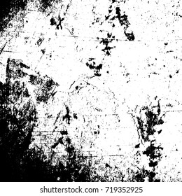 Grunge background vector black and white abstract texture with cracks and chips