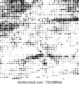 Grunge background vector black and white. Abstract monochrome pattern. Texture stains, ink, cracks, scratches, damage to print on texture for posters, labels, business cards, cover 