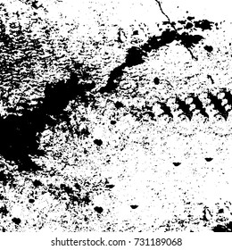Grunge background vector black and white. Abstract monochrome pattern. Texture stains, ink, cracks, scratches, damage to print on texture for posters, labels, business cards, cover 