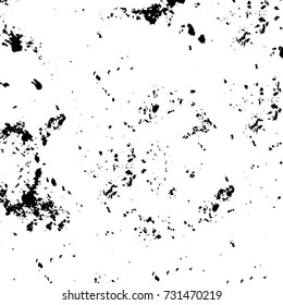 Grunge background vector black and white. Abstract monochrome pattern. Texture stains, ink, cracks, scratches, damage to print on texture for posters, labels, business cards, cover 