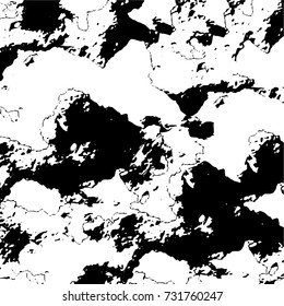 Grunge background vector black and white. Abstract monochrome pattern. Texture stains, ink, cracks, scratches, damage to print on texture for posters, labels, business cards, cover 