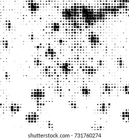 Grunge background vector black and white. Abstract monochrome pattern. Texture stains, ink, cracks, scratches, damage to print on texture for posters, labels, business cards, cover 