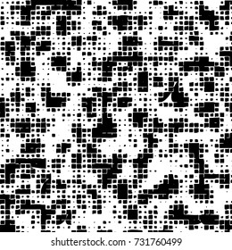 Grunge background vector black and white. Abstract monochrome pattern. Texture stains, ink, cracks, scratches, damage to print on texture for posters, labels, business cards, cover 