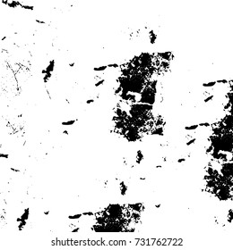 Grunge background vector black and white. Abstract monochrome pattern. Texture stains, ink, cracks, scratches, damage to print on texture for posters, labels, business cards, cover 