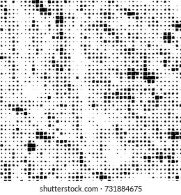 Grunge background vector black and white. Abstract monochrome pattern. Texture stains, ink, cracks, scratches, damage to print on texture for posters, labels, business cards, cover 