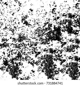 Grunge background vector black and white. Abstract monochrome pattern. Texture stains, ink, cracks, scratches, damage to print on texture for posters, labels, business cards, cover 