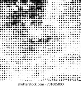 Grunge background vector black and white. Abstract monochrome pattern. Texture stains, ink, cracks, scratches, damage to print on texture for posters, labels, business cards, cover 