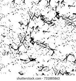 Grunge background vector black and white. Abstract monochrome pattern. Texture stains, ink, cracks, scratches, damage to print on texture for posters, labels, business cards, cover 