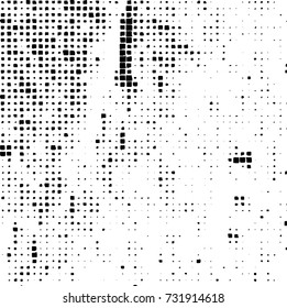 Grunge background vector black and white. Abstract monochrome pattern. Texture stains, ink, cracks, scratches, damage to print on texture for posters, labels, business cards, cover 